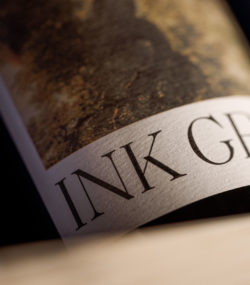 Stylized close up of Ink Grade Howell Mountain Cabernet Sauvignon Label
