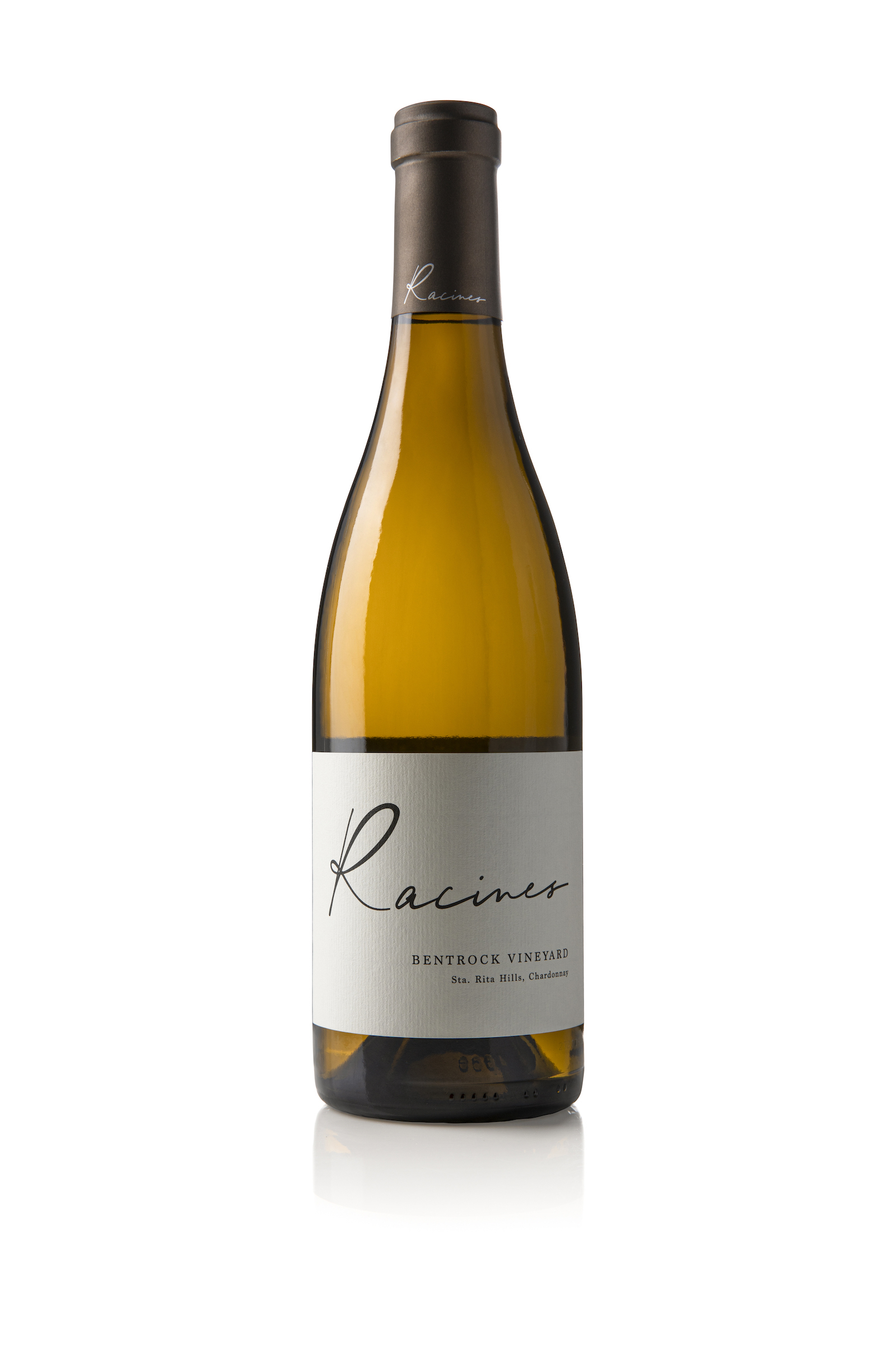 Bottle of Racines Bentrock Vineyard Sta. Rita Hills Chardonnay