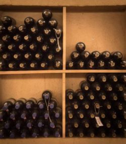 Ca Rome bottles stored in cellar