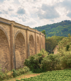 The Viaduc et Piton in Sancerre with hills in the background
