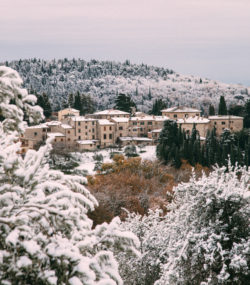 Castello di Fonterutoli winery in the snow