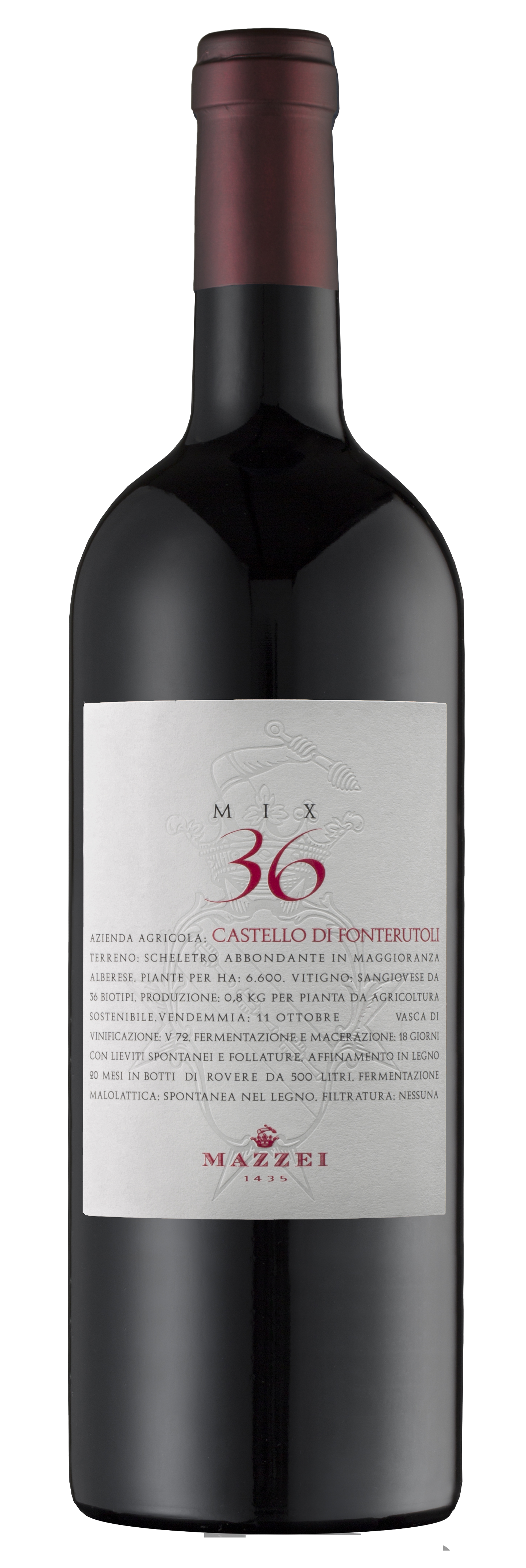 Bottle of Castello di Fonterutoli Mix 36 red wine