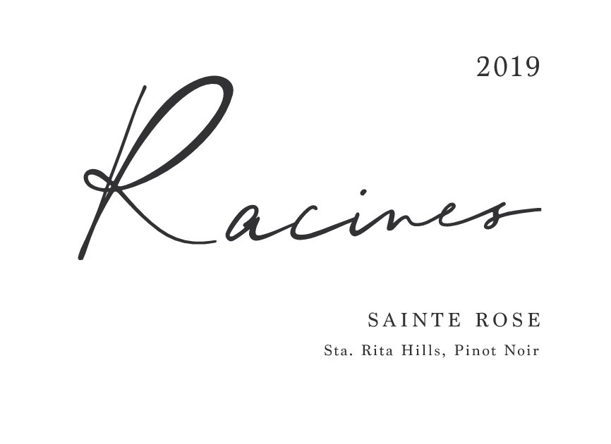Racines Sainte Rose Hills Pinot Noir 2019 Wine Label
