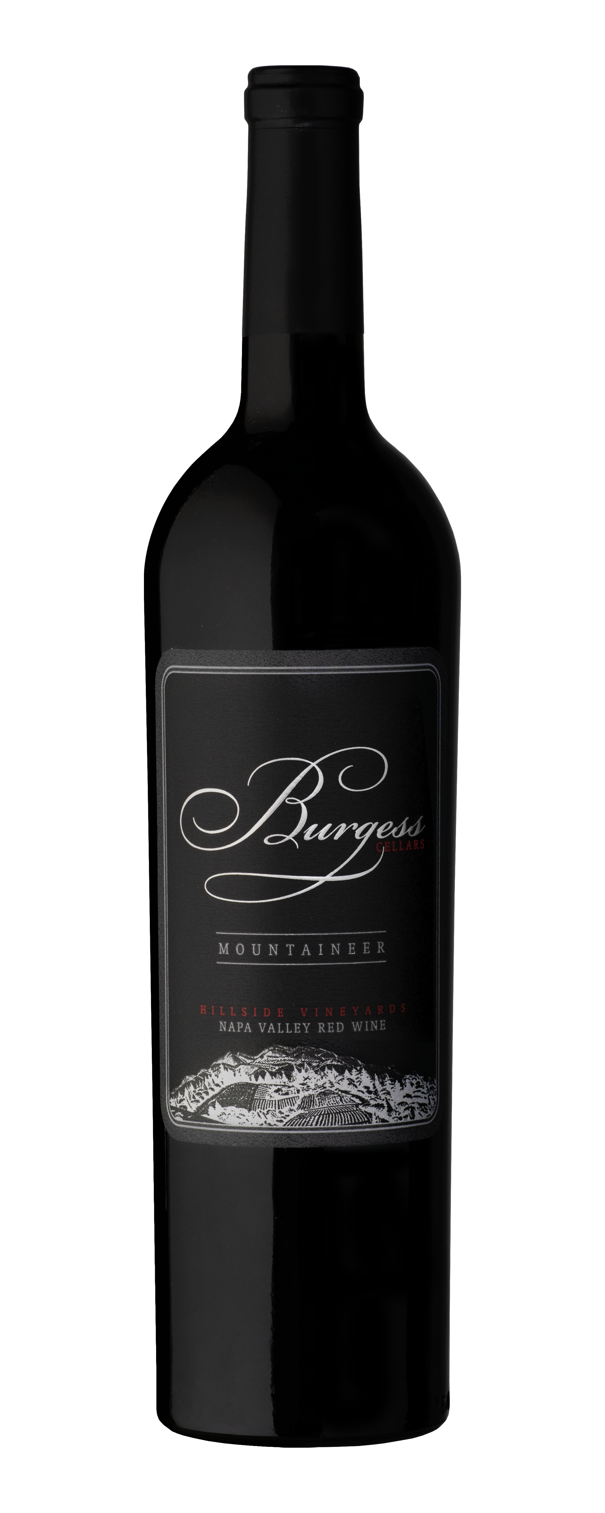 Burgess Mountaineer Napa Valley Red Wine bottle shot, transparent background