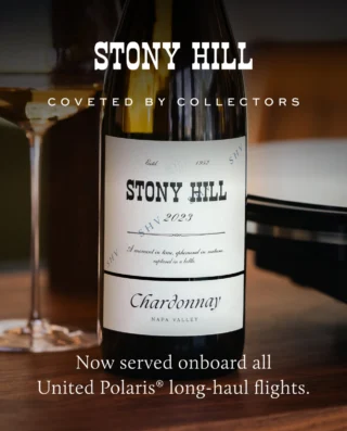 We’re proud to announce that Stony Hill Napa Valley Chardonnay is now featured in @united Polaris® business class on international flights. This mineral-driven, organically farmed Chardonnay - hailed by Decanter as one of the Top 10 American Wines of 2024 - brings a taste of Napa Valley’s heritage to the skies.

As part of United’s largest wine program overhaul to date, this partnership between Demeine Estates and United Airlines offers travelers the opportunity to enjoy world-class wines at 35,000 feet.

Experience the elegance of Stony Hill Chardonnay on your next international journey with United. Link in bio to learn more.
