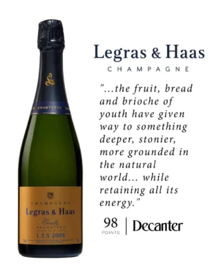 @legras_haas is a family estate rooted in four centuries of grape growing in Chouilly, the northernmost Grand Cru village of the Côte des Blancs. Founded in 1991 by François and Brigitte Legras, the domaine is now led by their three sons -Olivier, Rémi, and Jérôme -who continue the legacy with a focus on Chardonnay of purity, grace, and energy.

From their 38 hectares of vines across Chouilly and beyond, the family’s Blanc de Blancs range is always 100% estate-grown, capturing the precision of terroir and the patience of long élevage.

A Legras & Haas vintage reflects both the year and the place as it’s a single-cru, estate-grown wine. The 2008 vintage is celebrated and yet after 12 years of aging in the bottle a new face of this vintage wine is emerging. It is Champagne at perfect maturity. Patience is rewarded.

Discover the 2008 Blanc de Blancs Grand Cru Millésime LTS in our Fall Icon Offering. Link in bio.